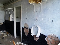 pictures of derelict vandalised toilets in London