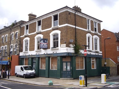 The closed down Albion pub in Acton