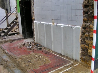 urinals in part demolished Gents toilet in South London