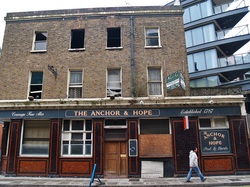 The empty Anchor & Hope pub in Millwall, Isle of Dogs.  E14