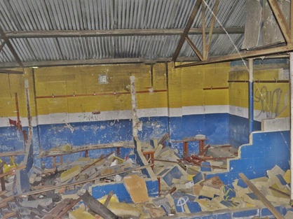 Underhill (Barnet) - Derelict Interior of Old Stationers FC  Pavillion 