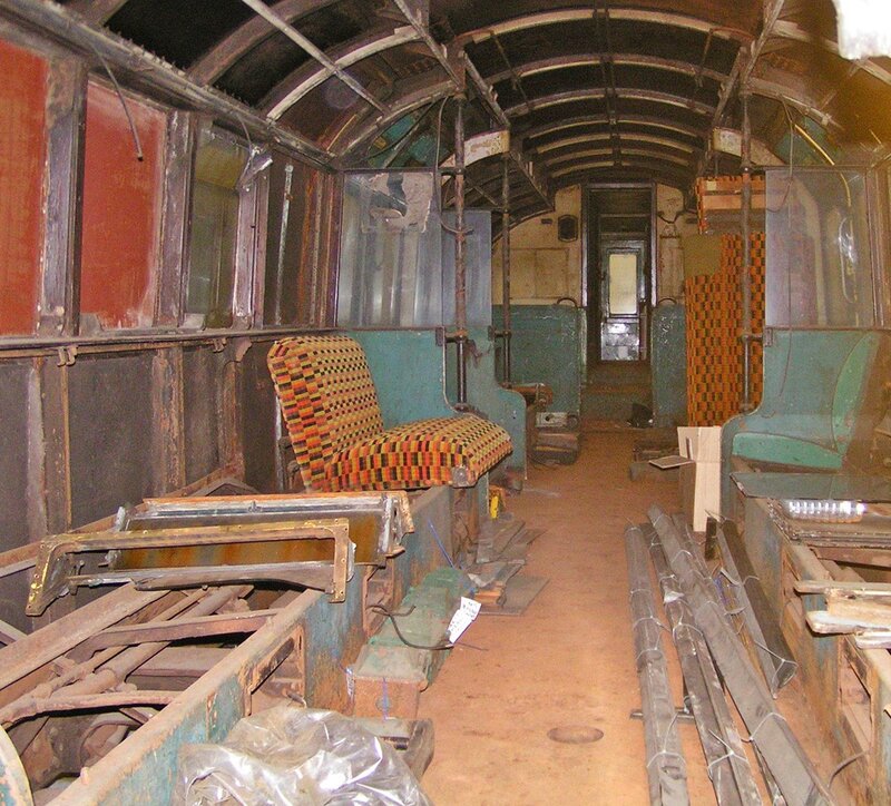 Interior of disused London Underground carriage