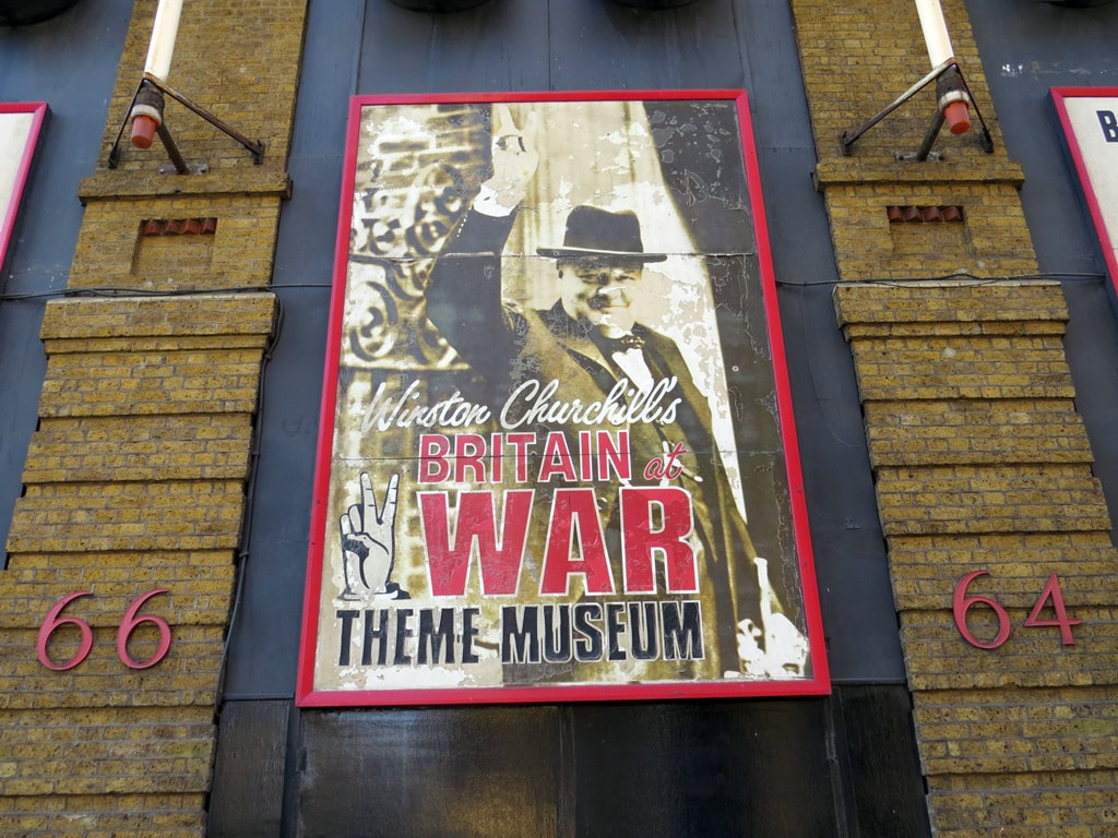 Poster for Winston Churchill Britain at War theme museum in Tooley Street, London