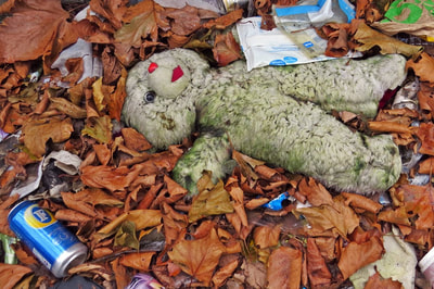 unloved abandoned teddy bear in Peckham, South London