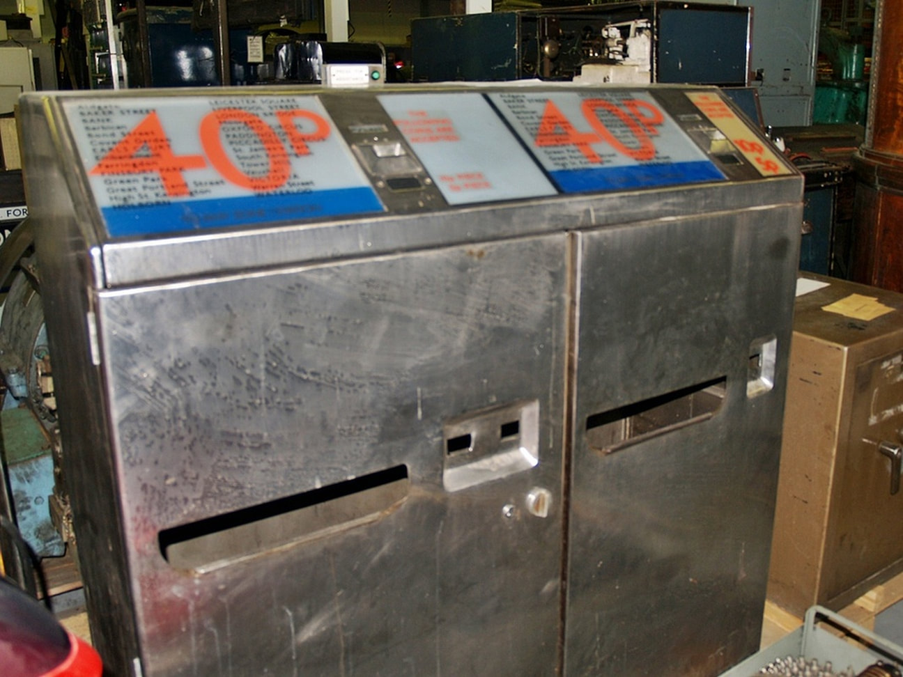 Disused tube ticket machines 40p