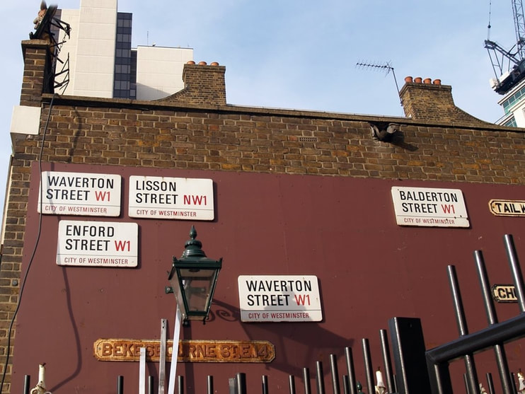 London streetsigns for sale at Lassco at Brunswick House in Vauxhall