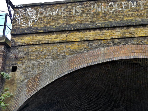George Davis is Innocent graffiti in St Paul's Way, Mile End