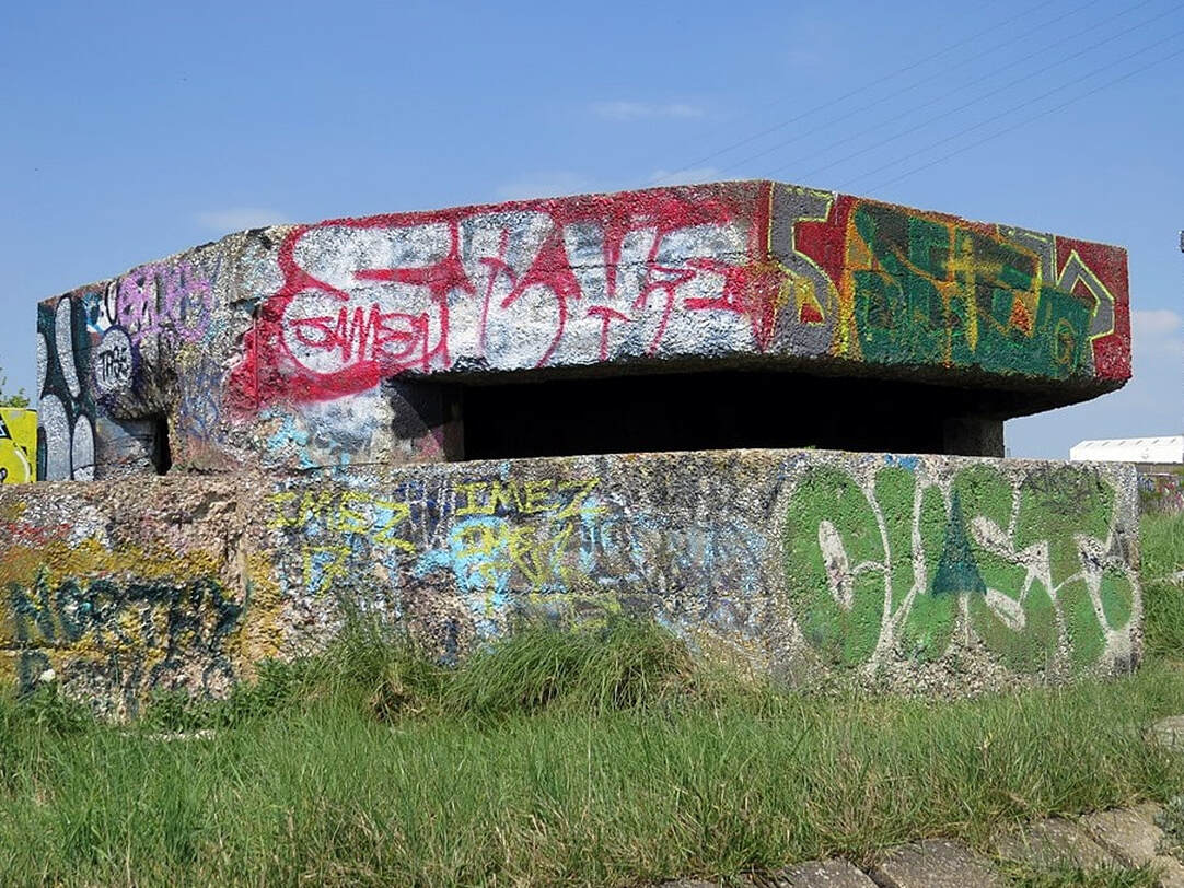During World War II, these small concrete forts/bunkers were used for the defence against a possible enemy invasion.