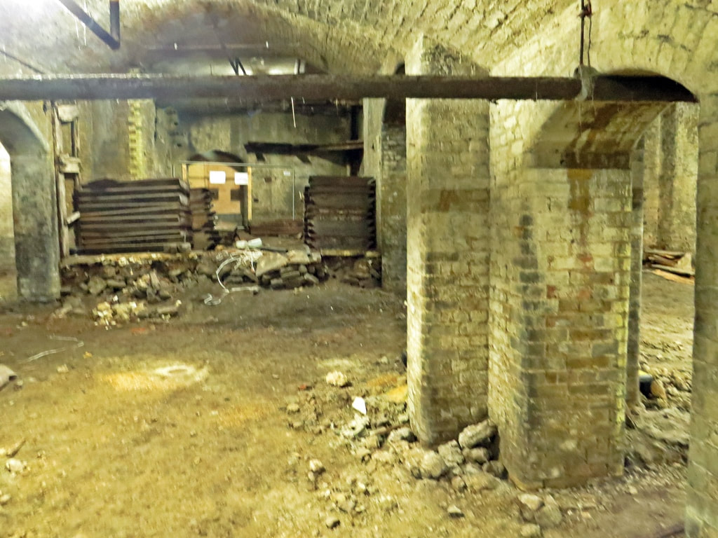 These abandoned tunnels were used for underground stores and for railway sidings for delivery of meat to Smithfield market