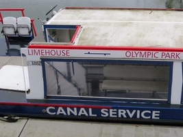 Picture of disused water chariot.The £95-a-ticket boats to the Olympic Park. 