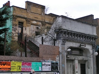 The derelict Dalston Theatre previously a circus and the Dalston Picture House
