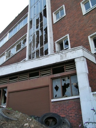 Derelict office building in East London near the Olympic Park