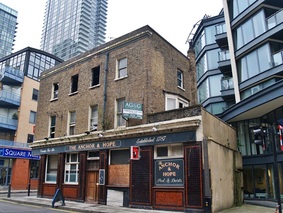 The Anchor & Hope pub on Westferry Rd. Derelict London tour of Isle of Dogs exploring lost docks and canals
