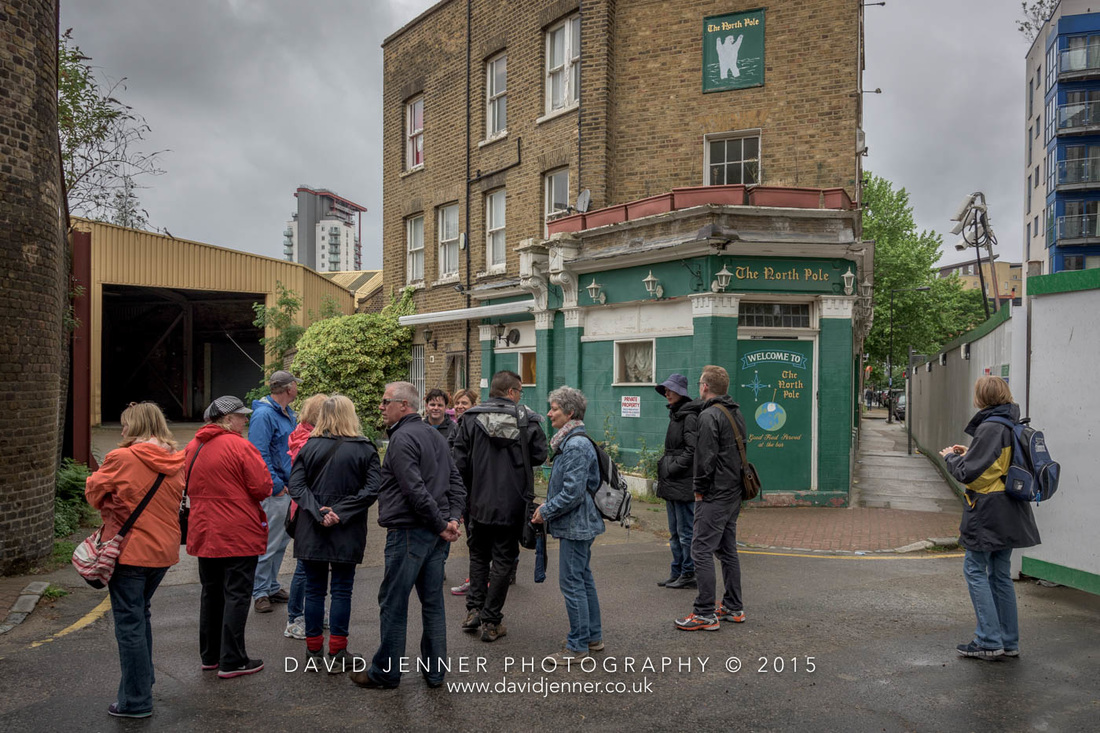 Picture of Paul Talling's walking tour around the Isle of Dogs outside the North Pole pub