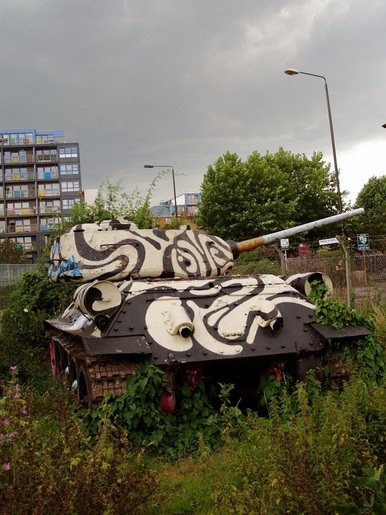 Bermondsey T34 tank on Mandela Way off Old Kent Road