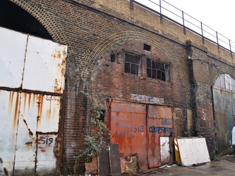 Neglected railway arches in South London