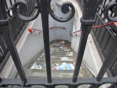 stairs to Victorian underground toilet in Central Londn
