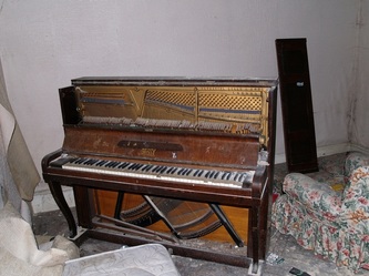 piano in derelict South London house on Streatham Hill
