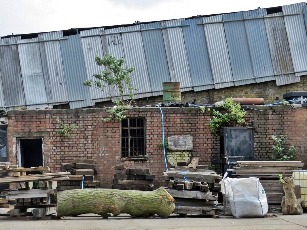 Picture Derelict East London yard with corrugated iron in Bromley 
