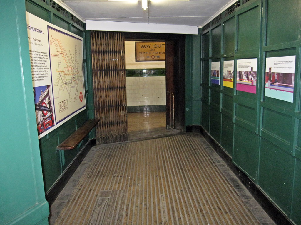 Passenger lift inside disused Aldwych Underground Station