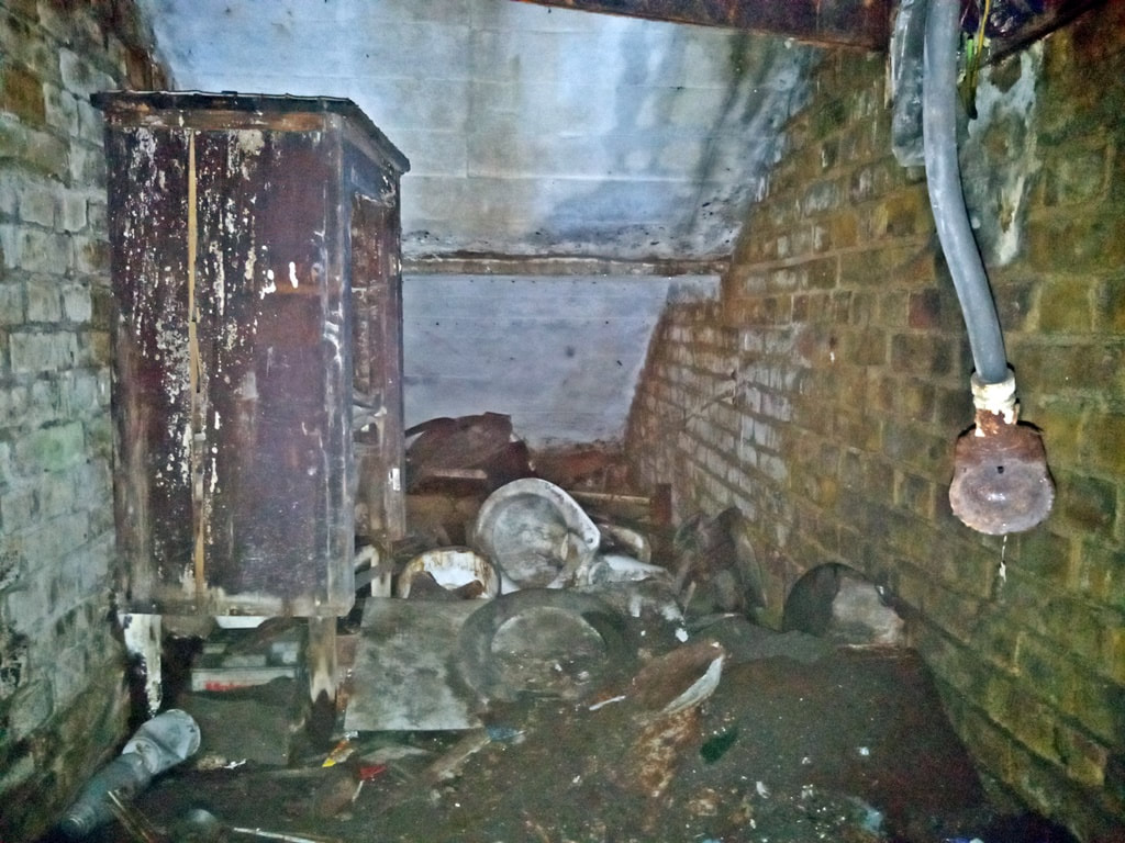 Abandoned porcelain toilet pans in derelict conveniences in North London