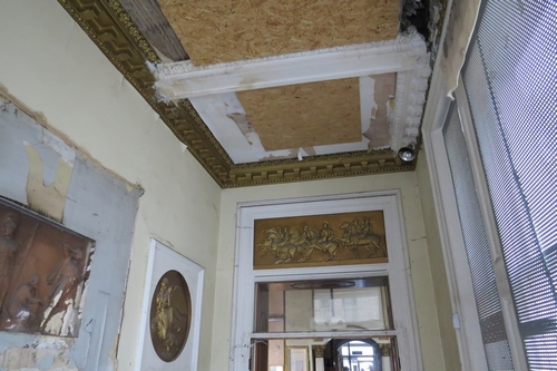  crumbling interior of disused London hotel