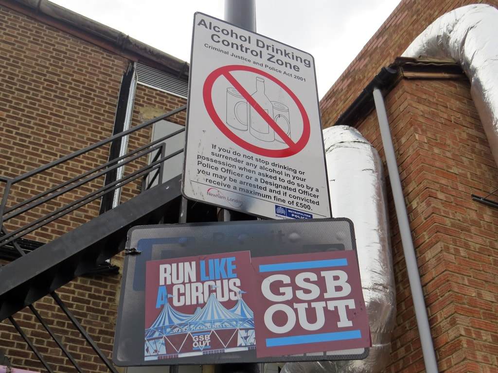Run Like a Circus. GSB Out. West Ham United protest posters