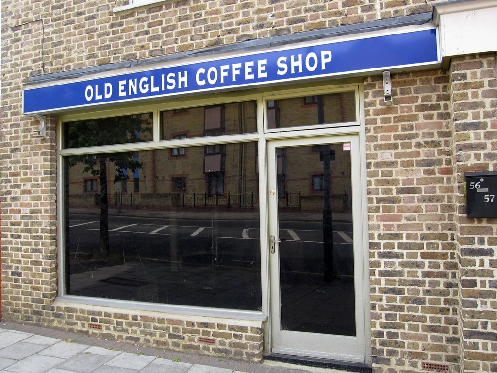 The empty Old English Coffee Shop in Brentford