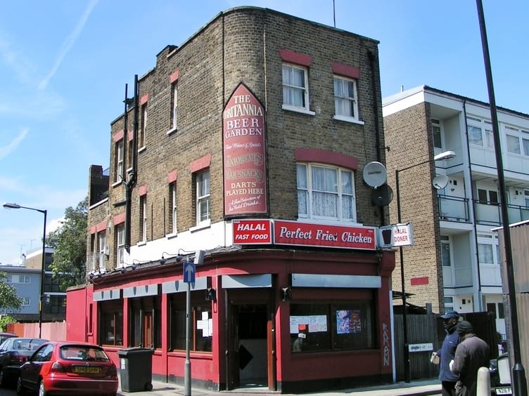 The Britannia pub (pub of the Watney Streeters) in Morris Street, Shadwell is now Perfect Fried Chicken