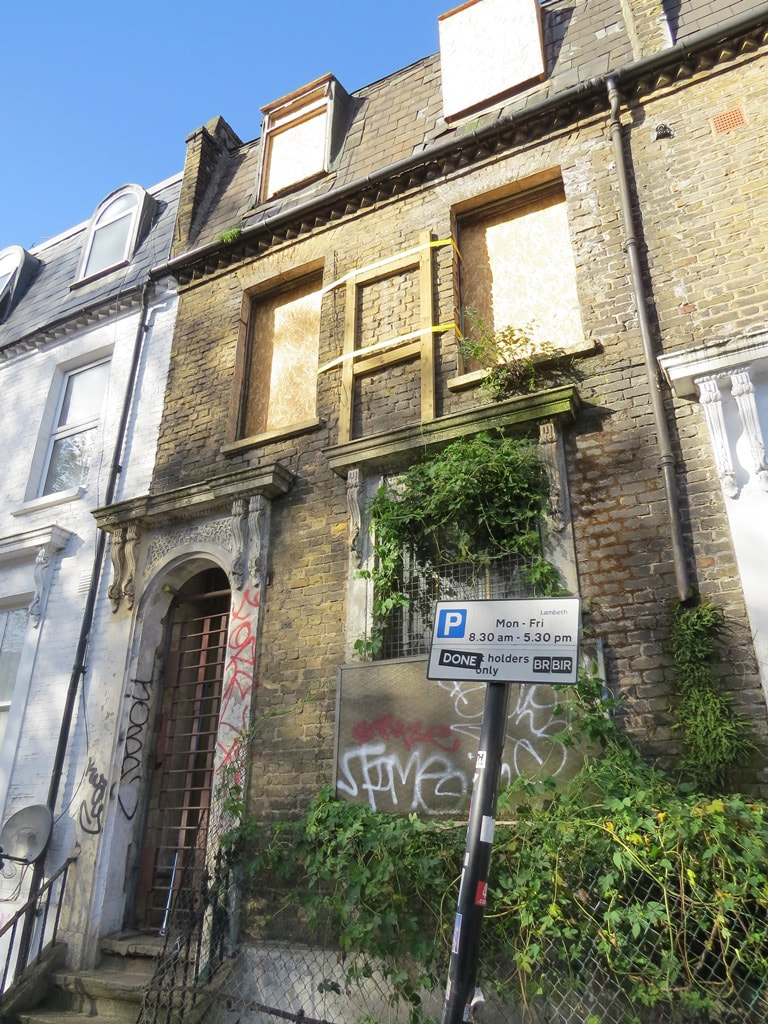 Picture of derelict house in Brixton South London sold at auction