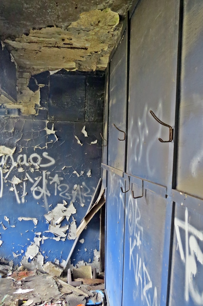 Inside derelict building in Silvertown, E16 at Junction of Hartmann Rd and Connaught Rd