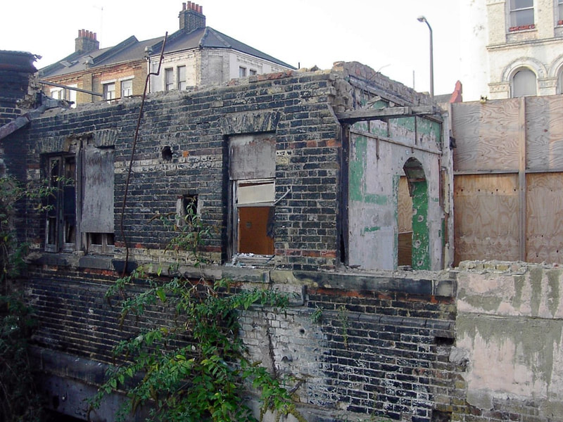 Ruins of old Dalston Junction railway Station in London