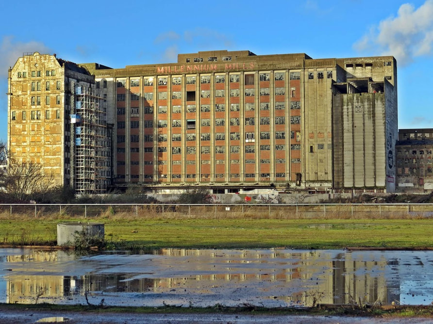 Millennium Mills by the Royal Docks on Derelict London guided walking tour of Silvertown, E16 in Newham