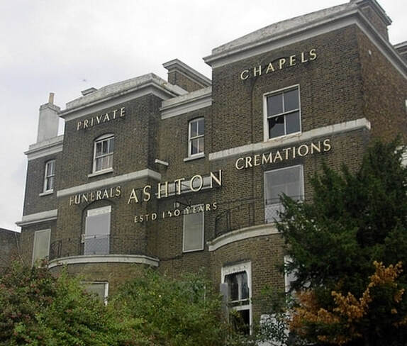 Derelict Ashtons Funerals building on Clapham Road, South London
