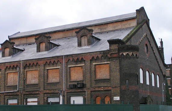 The boarded up neglected derelict German Gymnasium at Kings Cross is now a restaurant