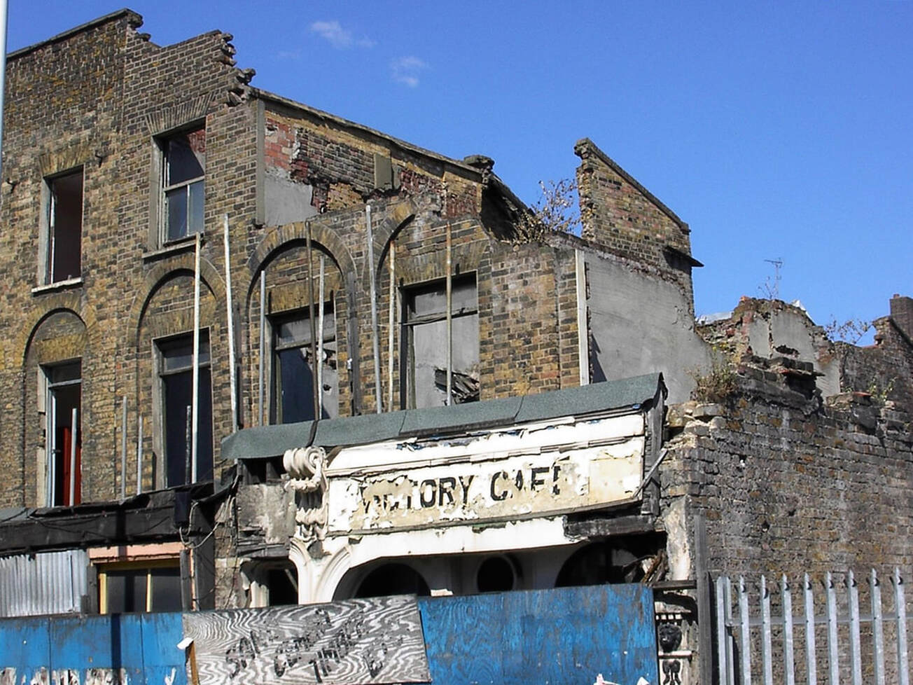 Demolition of the Victorian Victory Cafe in East London