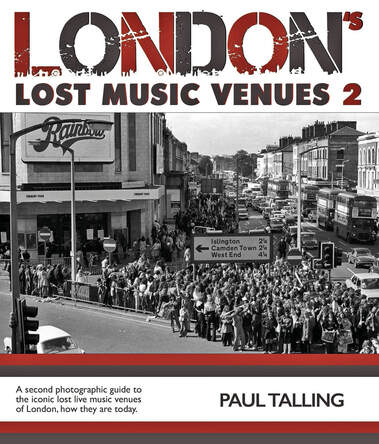 Front cover of Paul Talling's second  London's Lost Music Venues book showing Osmonds fans outside the Rainbow in Finsbury Park