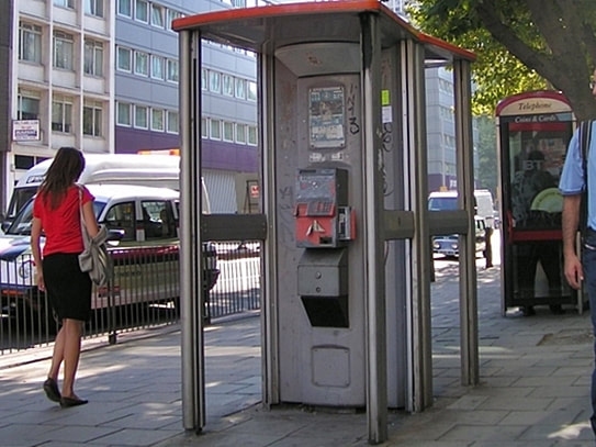 Interphone payphone kiosk in North London