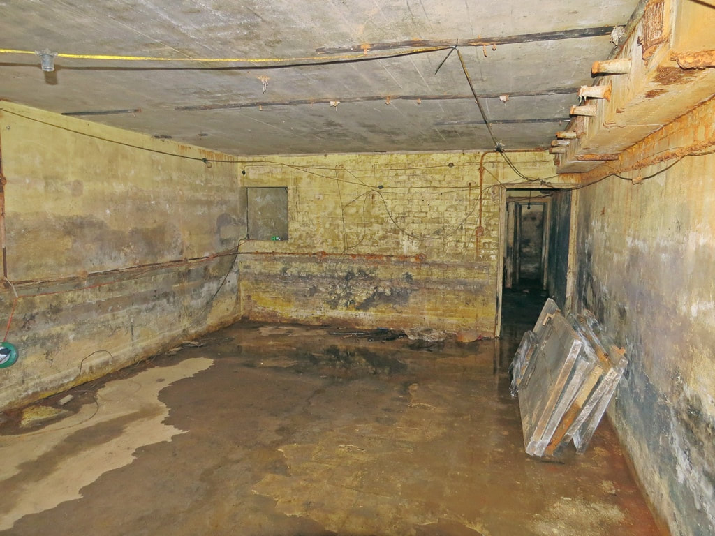 damp basement of former air raid/nuclear bunker beneath Finsbury Town Hall in Clerkenwell