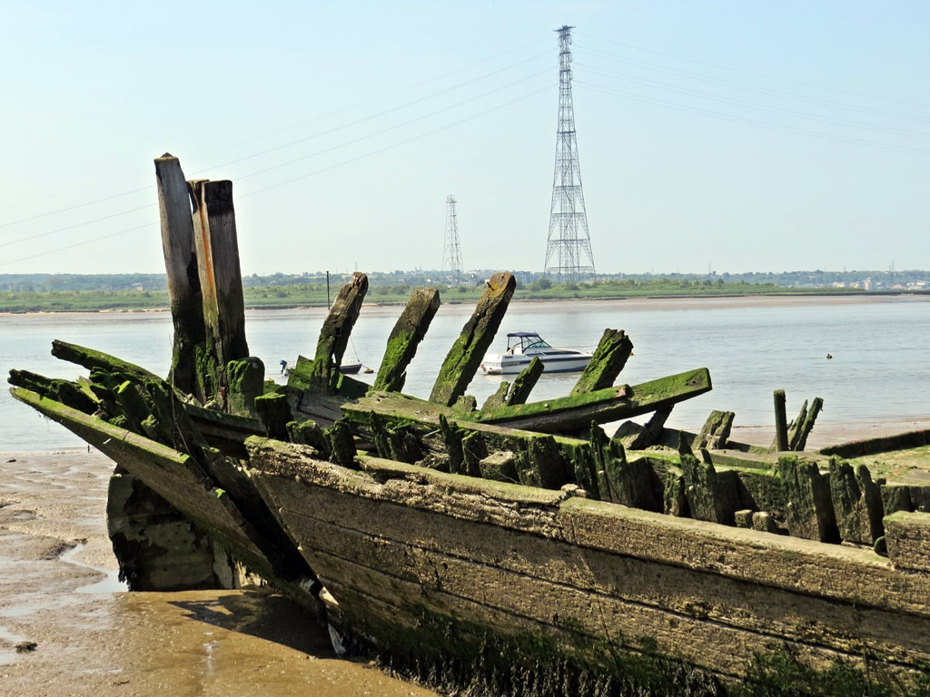 Gull Lightship wreck in Grays, Essex  2018 on River Thames next to Thurrock Yacht Club