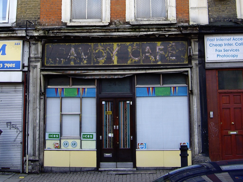 Classic cafe styling of the former Savoy Cafe in Hackney