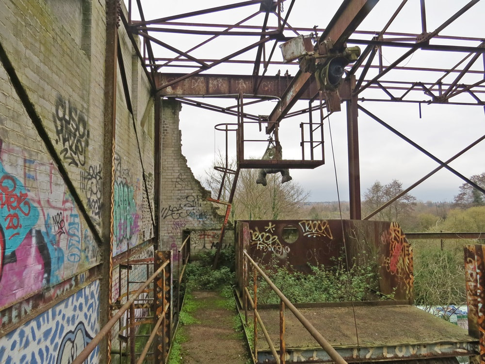 Derelict London industrial works beside the Grand Union Canal