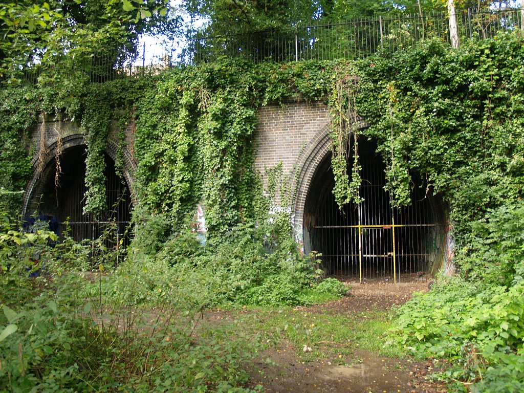 Derelict Highgate Railway tunnels on the Parkland Walk
