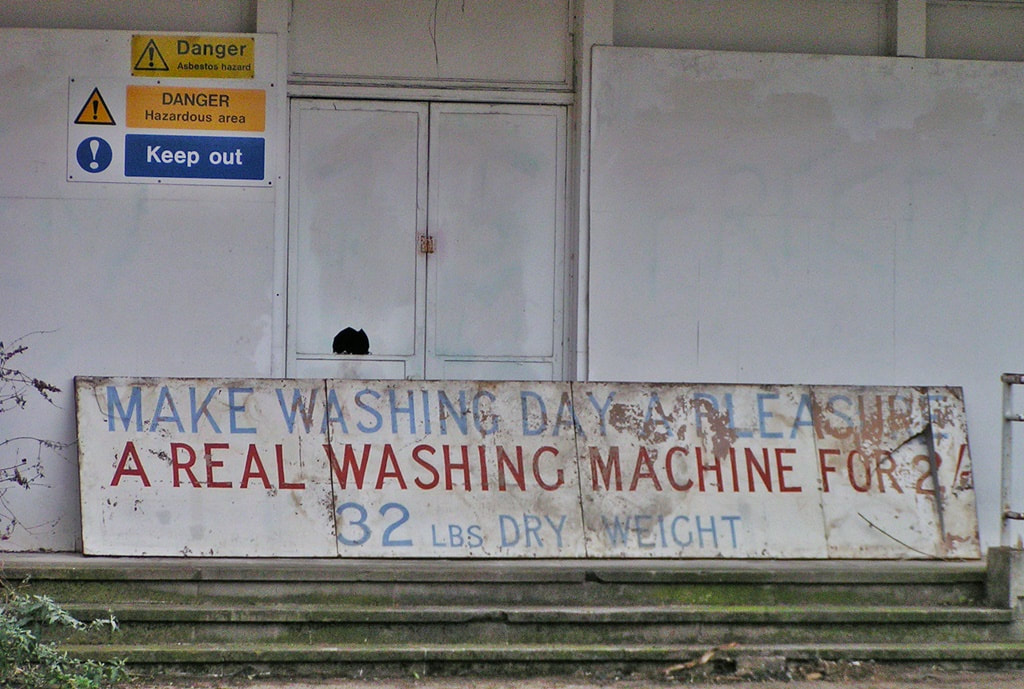 Lost historic Hornsey Baths and Laundry signage