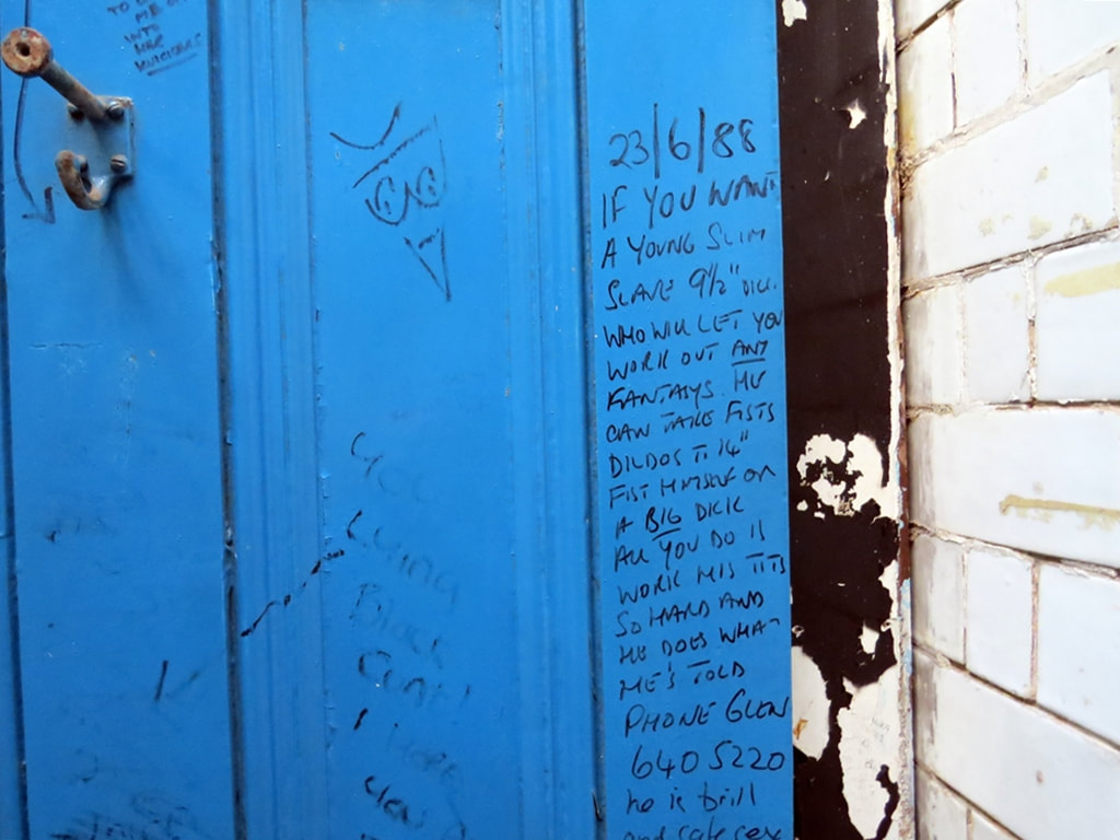 massive dick cruising  graffiti in gents toilet in Kennington, South London
