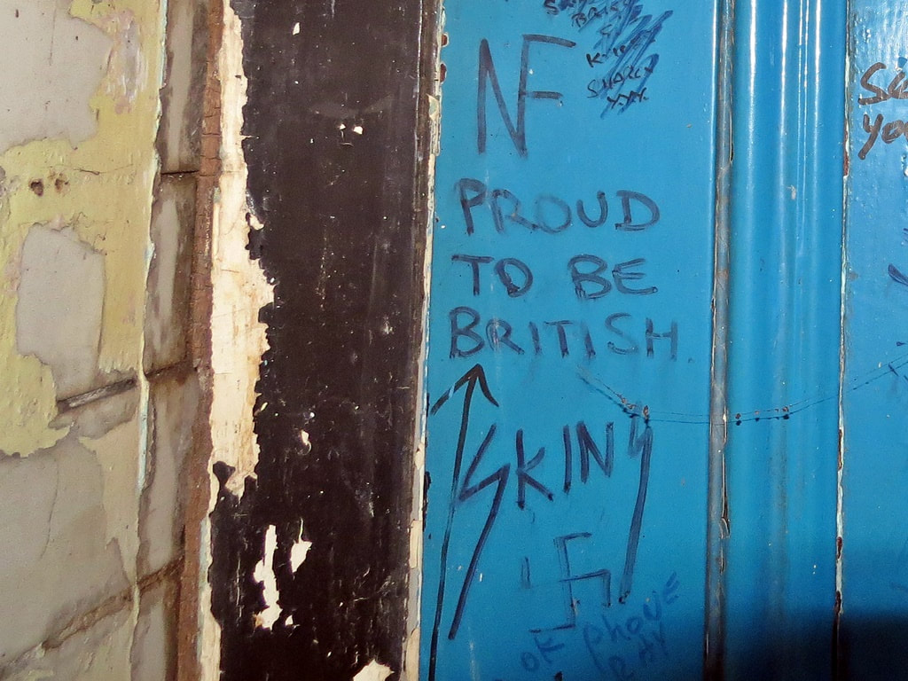 1980s National Front and skinhead graffiti in London public toilets