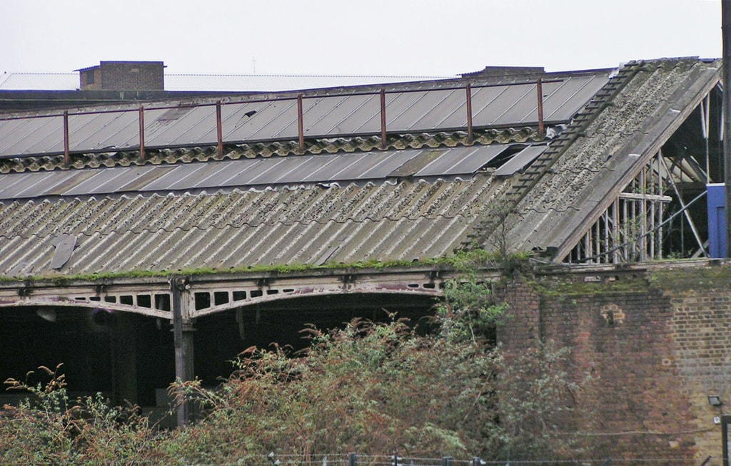 Neglected railway warehouse on Goods Way at Kings Cross