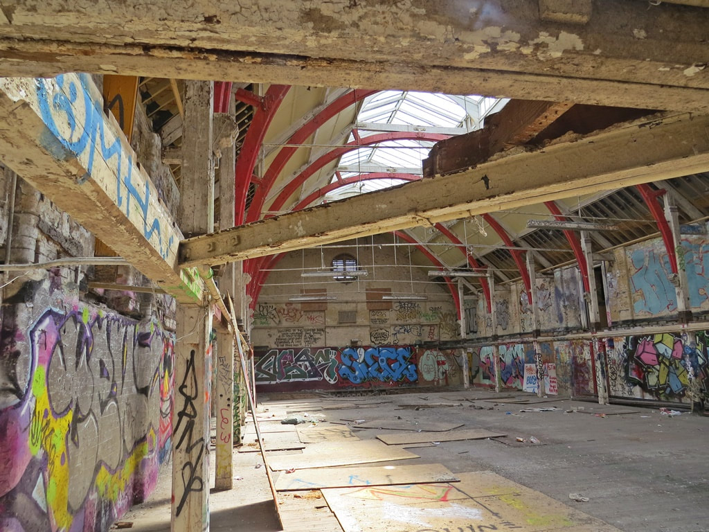 Decaying interior of abandoned derelict swimming Pools in South London