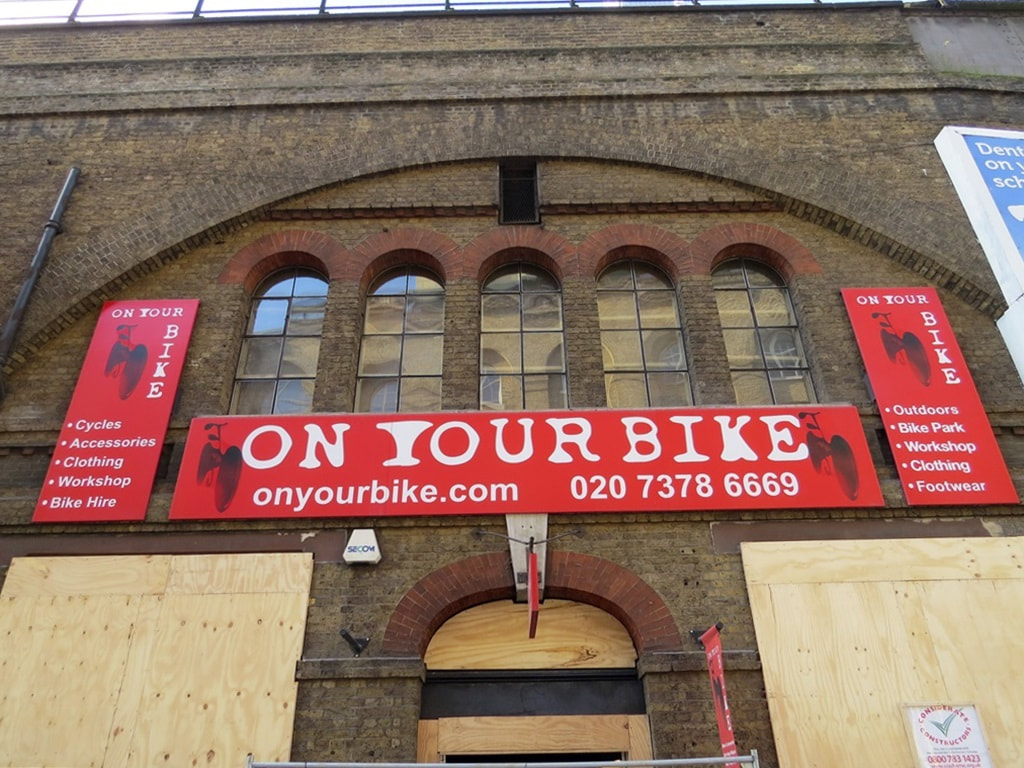 On Your Bike closed down premises under the arches at Tooley Street, London Bridge.