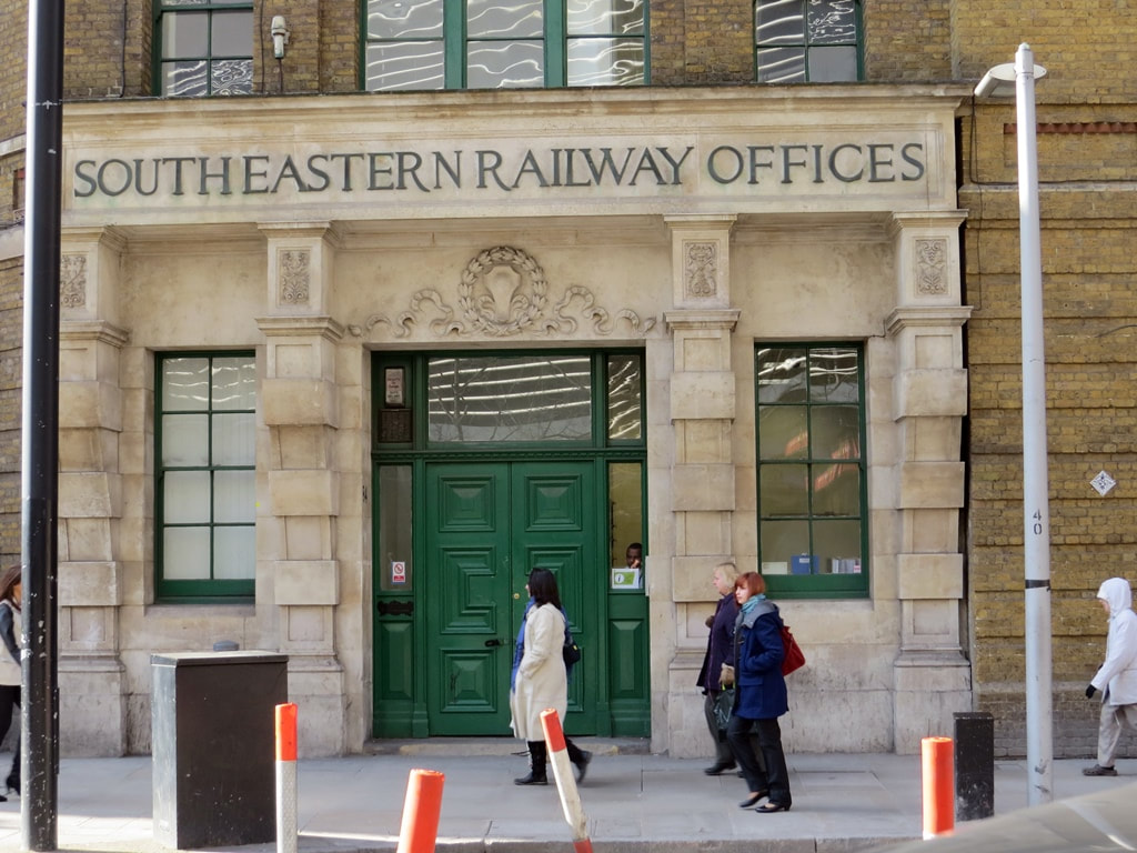 South Eastern Railway offices entrance on Tooley Street, London 